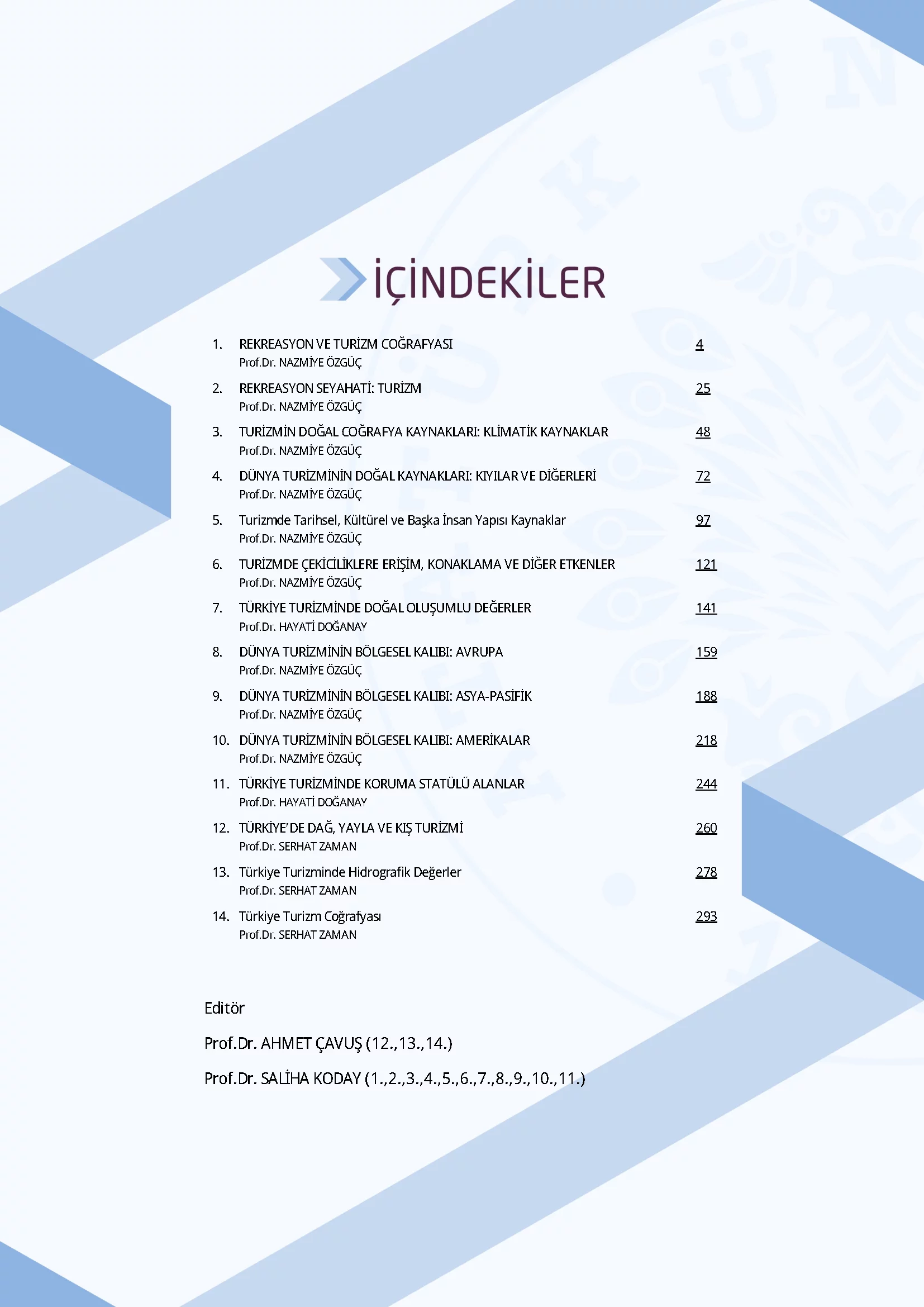 İçindekiler - Turizm Coğrafyası