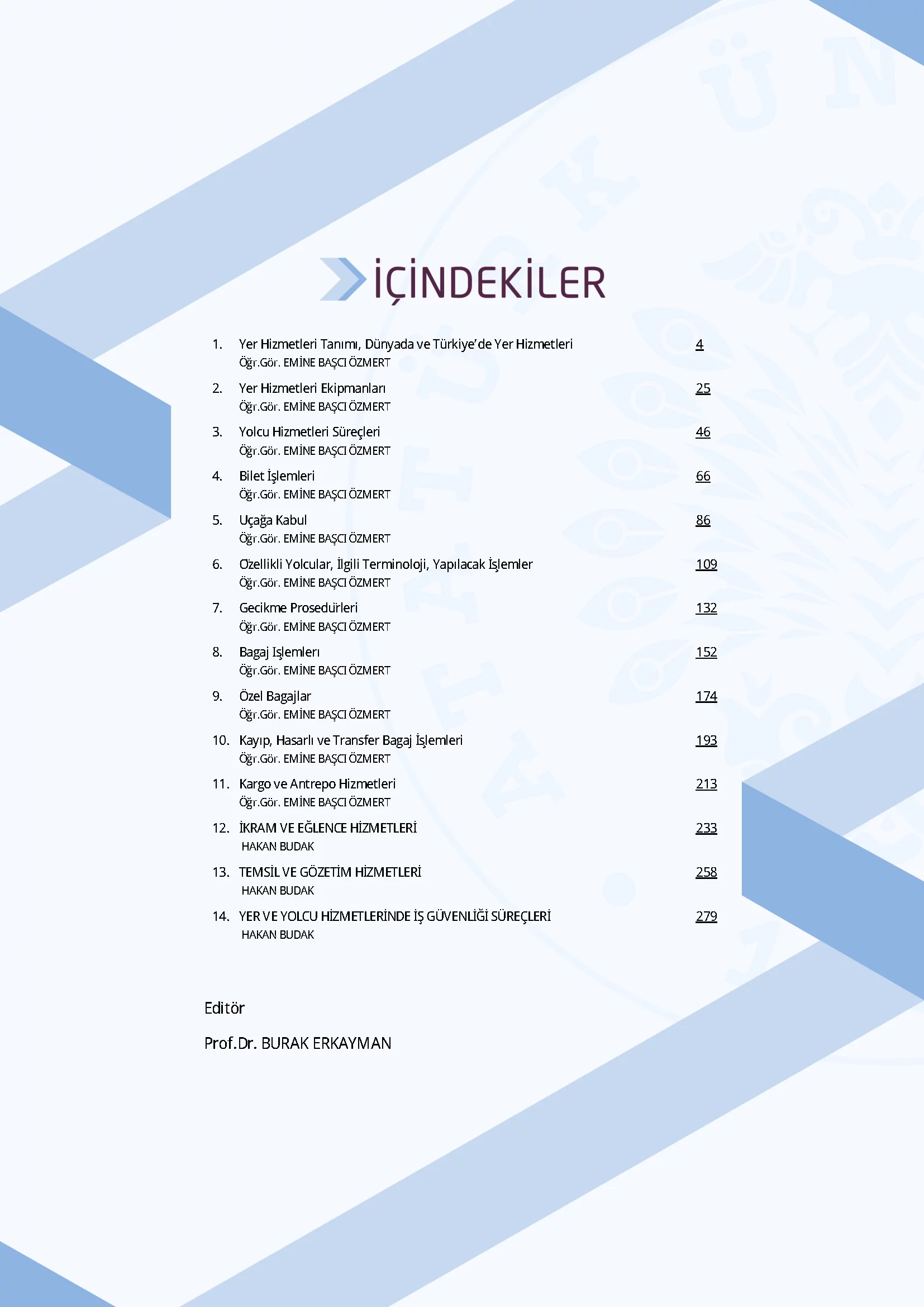 İçindekiler - Yolcu ve Yer Hizmetleri